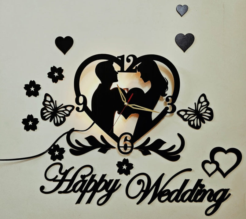 Happy wedding clock